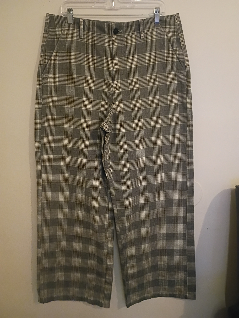 American Eagle Women's Gray Plaid Houndstooth Dress Pants Sz 16L